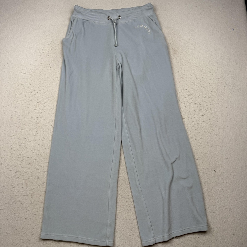 Summery Copenhagen Sweatpants Womens Small Blue Wide Leg Drawstring Lounge